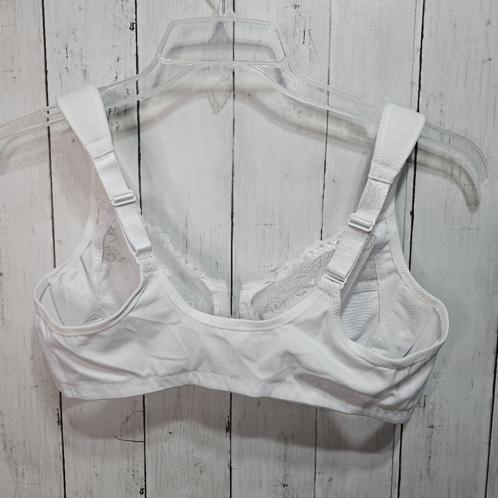 Glamorise Women's White Full Figure Wonderwire Front Close Bra #1245 Size 42B. - Picture 7 of 10